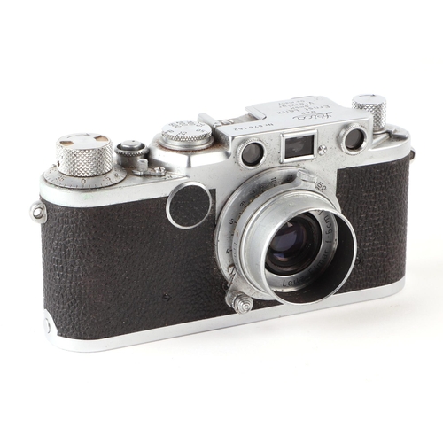 473 - A Leica I camera, serial no. 676162 with Leica Elmar f=5cm 1:35 lens; together with an E. Leitz Wetz... 