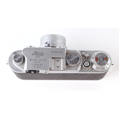 473 - A Leica I camera, serial no. 676162 with Leica Elmar f=5cm 1:35 lens; together with an E. Leitz Wetz... 