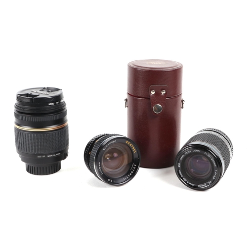 477 - A Carl Zeiss Jena Jenazoom super macro lens; a Tamron macro lens; a Kestrel  Automatic lens; a GB Be... 