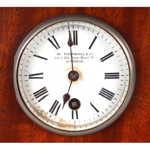 487 - A miniature mahogany longcase clock, the white dial with Roman numerals, signed W. Thornhill & Co, 1... 