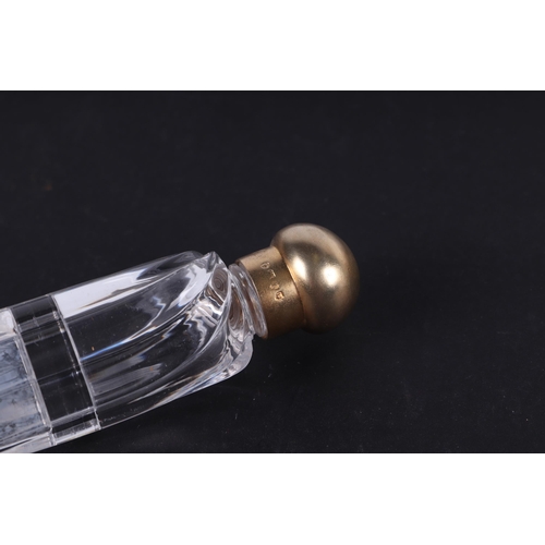 513 - A Victorian silver gilt mounted double ended scent bottle, London 1886, 12.5cms long.