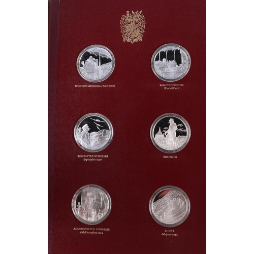 520 - Churchill Centenary medals 1974, a complete set of twenty four silver medals issued by the Churchill... 