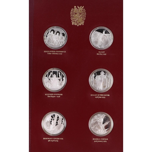 520 - Churchill Centenary medals 1974, a complete set of twenty four silver medals issued by the Churchill... 