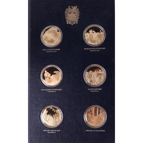 521 - Churchill Centenary medals 1974, a complete set of twenty four silver gilt medals issued by the Chur... 