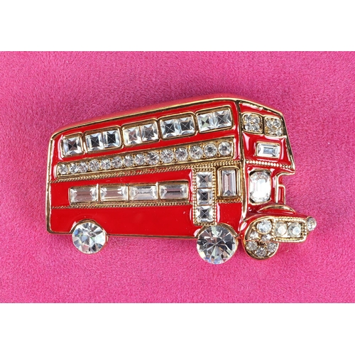 622 - A boxed Butler & Wilson 40th anniversary brooch in the form of a London Double Decker bus.