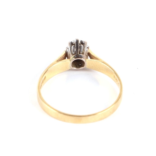 633 - An 18ct gold diamond solitaire ring, approx UK size 'O', 2.9g.