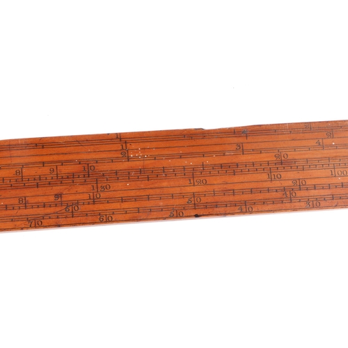 66 - Nautical interest:  A boxwood Navigator's Gunter scale rule, double sided, by Benjamin Donne, approx... 