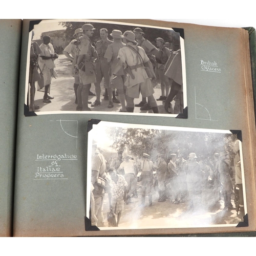 69 - A WWII military Campaign photograph album with written annotation 'Tour of Aden' (1942), containing ... 