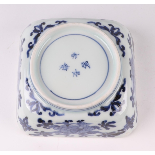 724 - A quantity of Japanese blue & white dishes of various forms decorated with landscapes, the largest 1... 