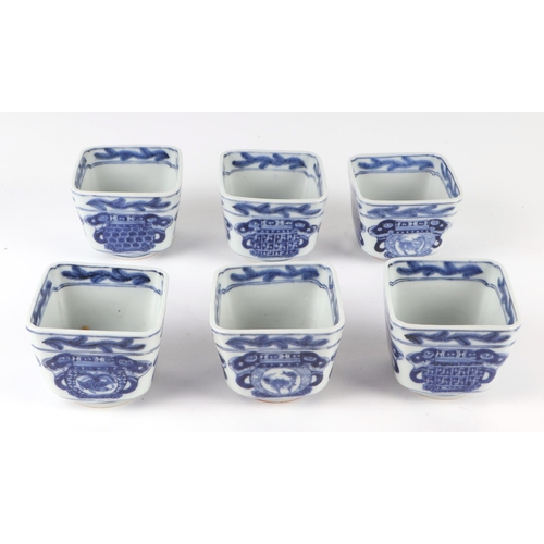 724 - A quantity of Japanese blue & white dishes of various forms decorated with landscapes, the largest 1... 