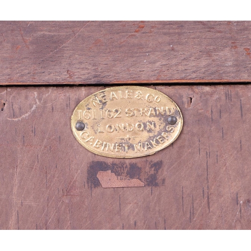 785 - A late 19th century figured walnut Wellington chest collector's cabinet of small proportions, with t... 