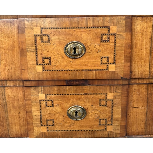 861 - A 19th century continental (possibly Dutch) walnut cylinder desk with pierced three-quarter gallery ... 