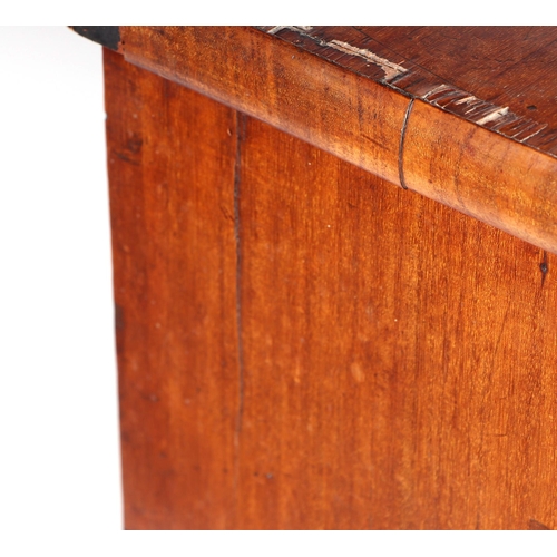 890 - A 19th century mahogany bowfronted chest of two short and three graduated long drawers, 102cms wide.