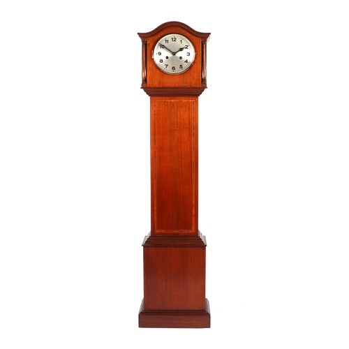 479 - An Edwardian inlaid mahogany grandmother clock, 134cms high; together with a French walnut cased Art... 