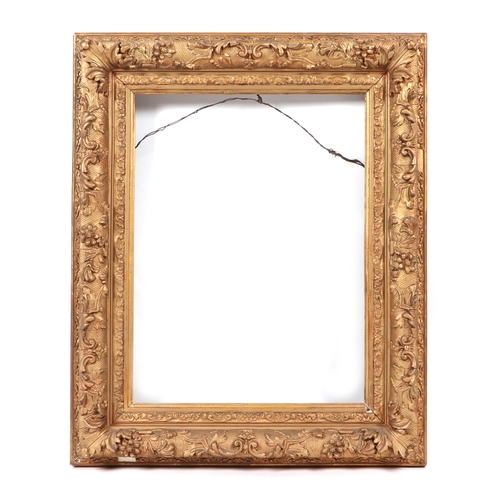 251 - A giltwood picture frame with 50 by 62cm window aperture; together with another example with 40 by 3... 