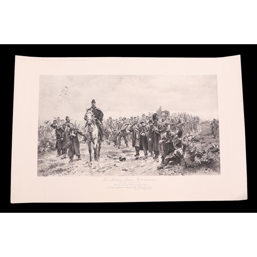 54 - A quantity of early 20th century etchings depicting famous military events to include the Napoleonic... 