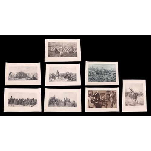 54 - A quantity of early 20th century etchings depicting famous military events to include the Napoleonic... 