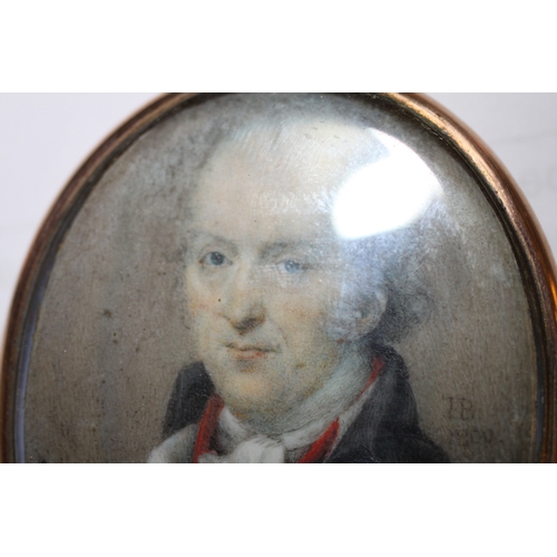 463 - John Bogle (British 1746-1803) - a 19th century oval portrait miniature on ivory depicting a gentlem... 