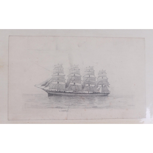 120 - Nautical interest:  John Brown - nautical pencil sketches of various ships including T.S.S. Rotorua,... 