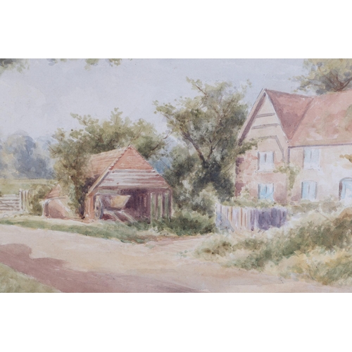 137 - Late 19th / early 20th century British school - Rural Landscape with Cottage and Derelict Barn next ... 