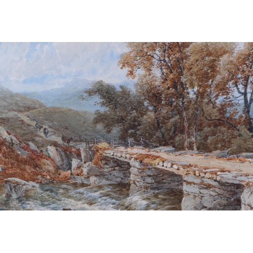 157 - William James Boddy (1832-1911) - The Packhorse Bridge - watercolour, signed & dated 1887 lower righ... 