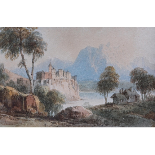 164 - 19th century Scottish school - a pair of rural scenes with ruined buildings, rocks and mountains in ... 