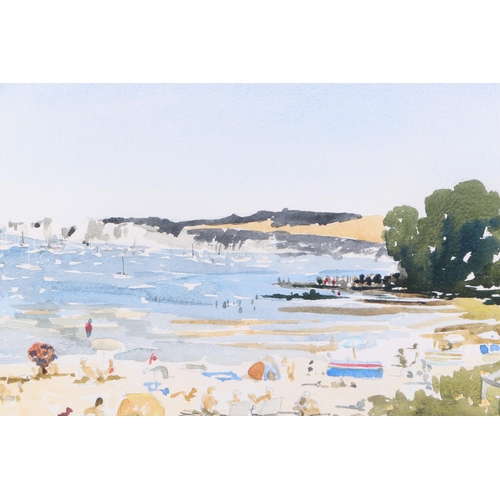 191 - Edward Bestow (20th century British) - Studland Bay - signed lower right, watercolour, framed & glaz... 