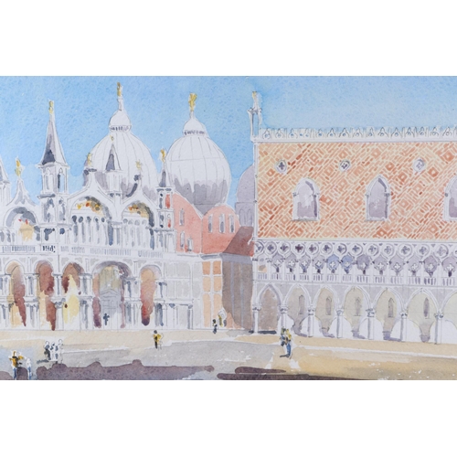 193 - Edward Bestow (20th century British) - St Marks & Doge's Palace, Venice - signed lower right, waterc... 