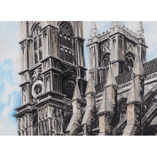 197 - Edward Bestow (20th century British) - Westminster Abbey - signed and dated 1947 lower right, waterc... 