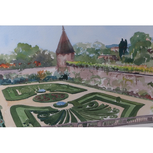 203 - Edward Bestow (20th century British) - Albi Cathedral Garden - signed and dated '92 lower right, wat... 