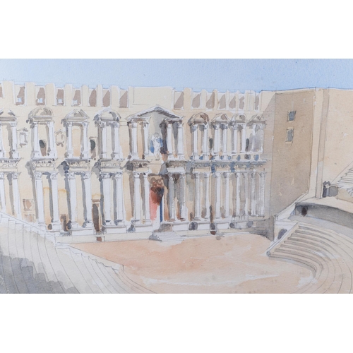 205 - Edward Bestow (20th century British) - Aspendos Theatre - signed and dated '76 lower right, watercol... 