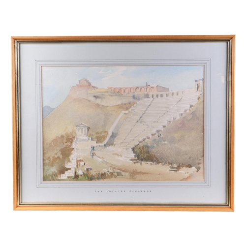 206 - Edward Bestow (20th century British) - Temple of Poseidon Paestum - signed lower right, watercolour,... 