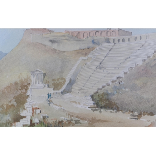 206 - Edward Bestow (20th century British) - Temple of Poseidon Paestum - signed lower right, watercolour,... 