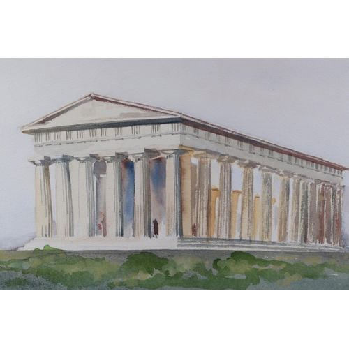 206 - Edward Bestow (20th century British) - Temple of Poseidon Paestum - signed lower right, watercolour,... 