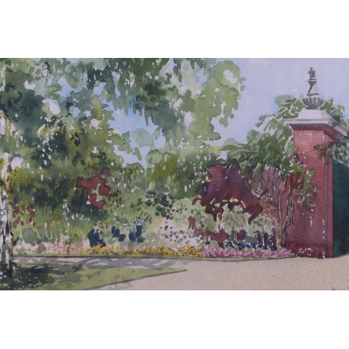 208 - Edward Bestow (20th century British) - Tilt Yard Garden - signed and dated '83 lower right, watercol... 