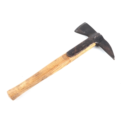 23 - A military issue fireman's axe with leather protector, 42cms long.