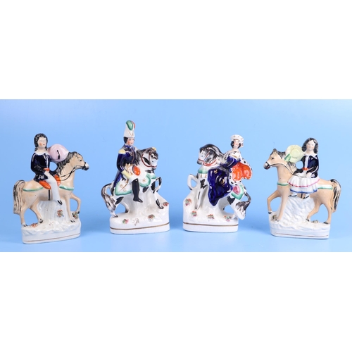 238 - A group of 19th century Staffordshire figures and groups, the largest 26cms high (7).