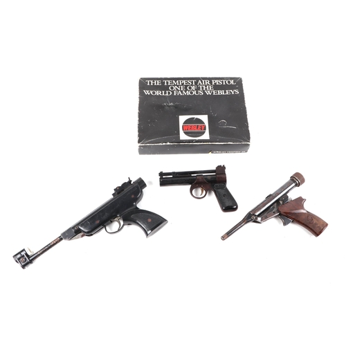 267 - A Webley Tempest .22 air pistol, boxed; together with two other air pistols (3).