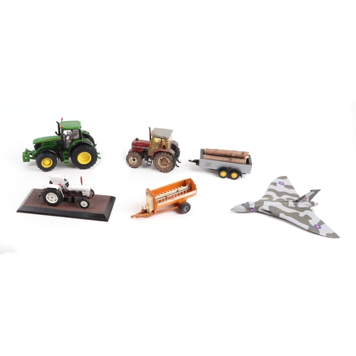 290 - A Britains 1:32 scale Claas Xerion 5000 tractor, boxed, Cararama 1:43 scale Morgan three-car box set... 