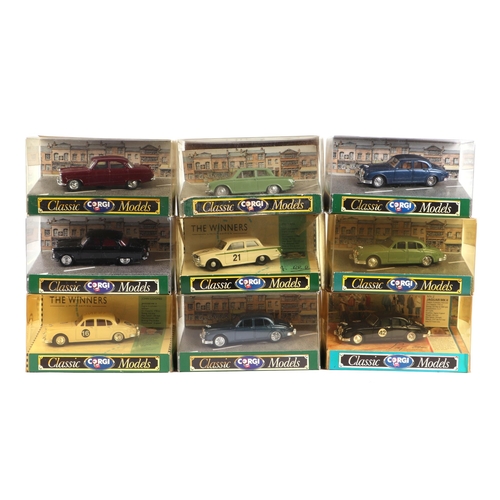 297 - A small quantity of Corgi Classic Model diecast saloon cars to include Ford Zephyr, Jaguar Mk1 and F... 