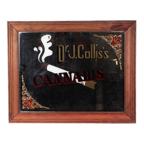 339 - Two advertising mirrors - Doctor J Collis's Cannabis Cigarettes - 54 by 42cms; together with another... 