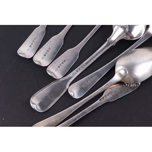 417 - A group of Georgian silver table spoons, various dates and makers marks. 469g