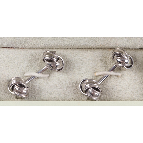 466 - A pair of Penhaligon's London silver knot cufflinks, boxed; together with a pair of Armour Winston s... 