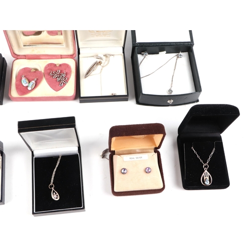 474 - A quantity of boxed sterling silver jewellery to include necklaces and earrings.