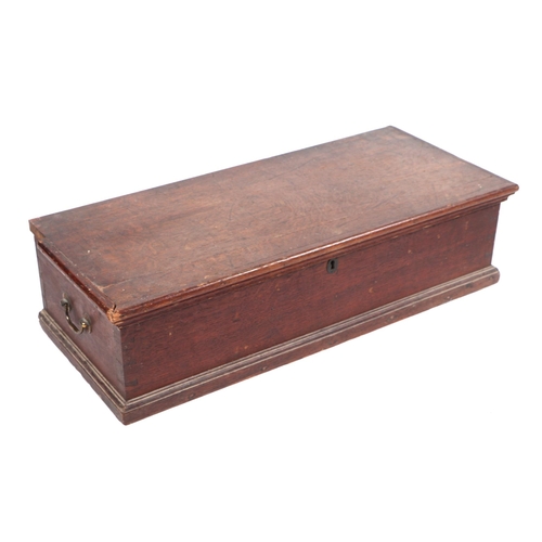 660 - A Victorian oak six division box, on a plinth base, with carrying handles, 75cm wide.