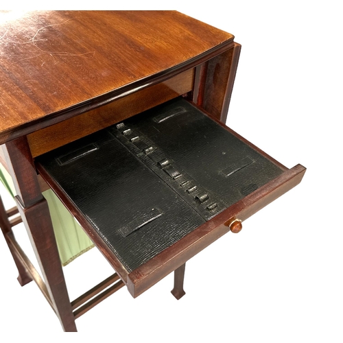 668 - A late 19th / early 20th century walnut work table, 36cms wide.