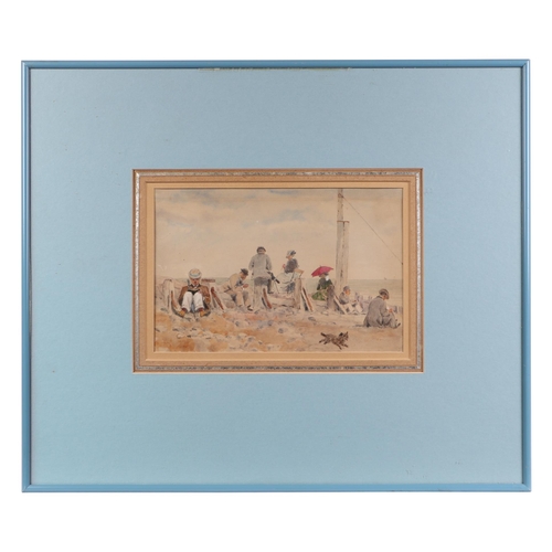 78 - In the manner of Louis Eugene Boudin (1824-1898) - Impressionist Beach Scene with Figures and a Smal... 