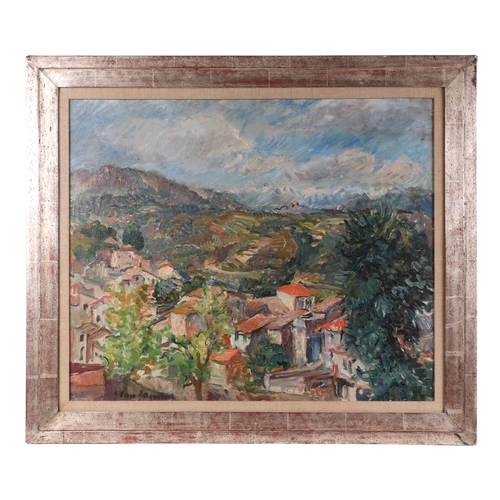 82 - Suzanne van Damme  (Belgian, 1901-86) - A Provencal Village Scene - oil on canvas, indistinctly sign... 