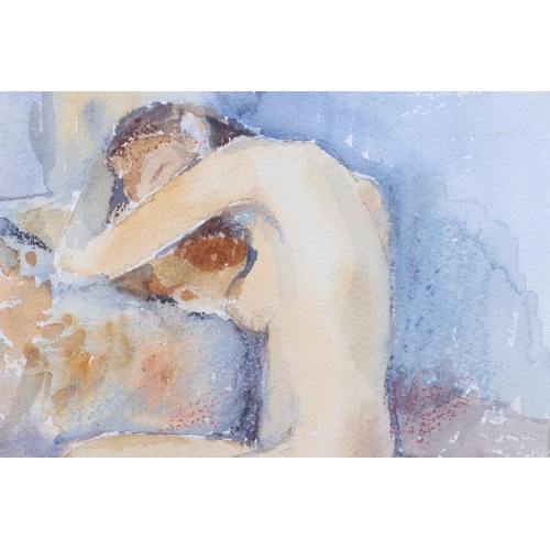 95 - M Handford  (20th century school) - Study of a Seated Nude - signed lower left, watercolour, framed ... 