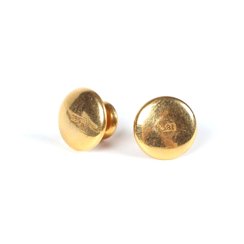 492 - A pair of gentleman's 9ct gold cufflinks with engine turned decoration, 6.9g, boxed; together with f... 